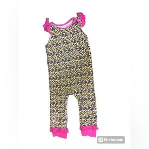 Ricrac & Ruffles Romper Baby Girl Sz 24 months Leopard Print Pink